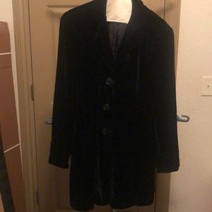 Pretty XL black velvet knee length jacket.